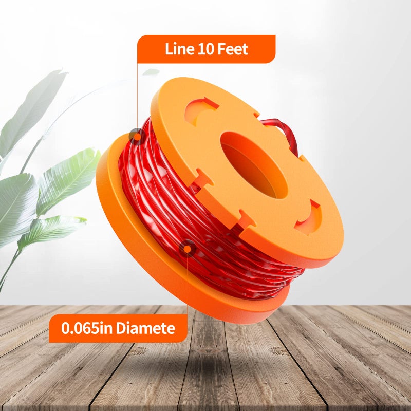 Eventronic 10 Pack WA0010 Trimmer Line Compatible with Worx Weed Eater, 0.065" Autofeed Replacement Trimmer Spool for Worx String Trimmer(8 Line Spools + 2 Caps) - Image 2